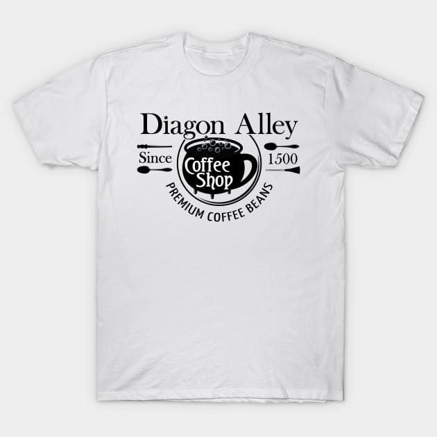 Diagon Alley Coffee Shop T-Shirt by Nicklemaster